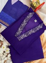 Pure Muslin Purple Festival Wear Hand Work Readymade Straight Suit